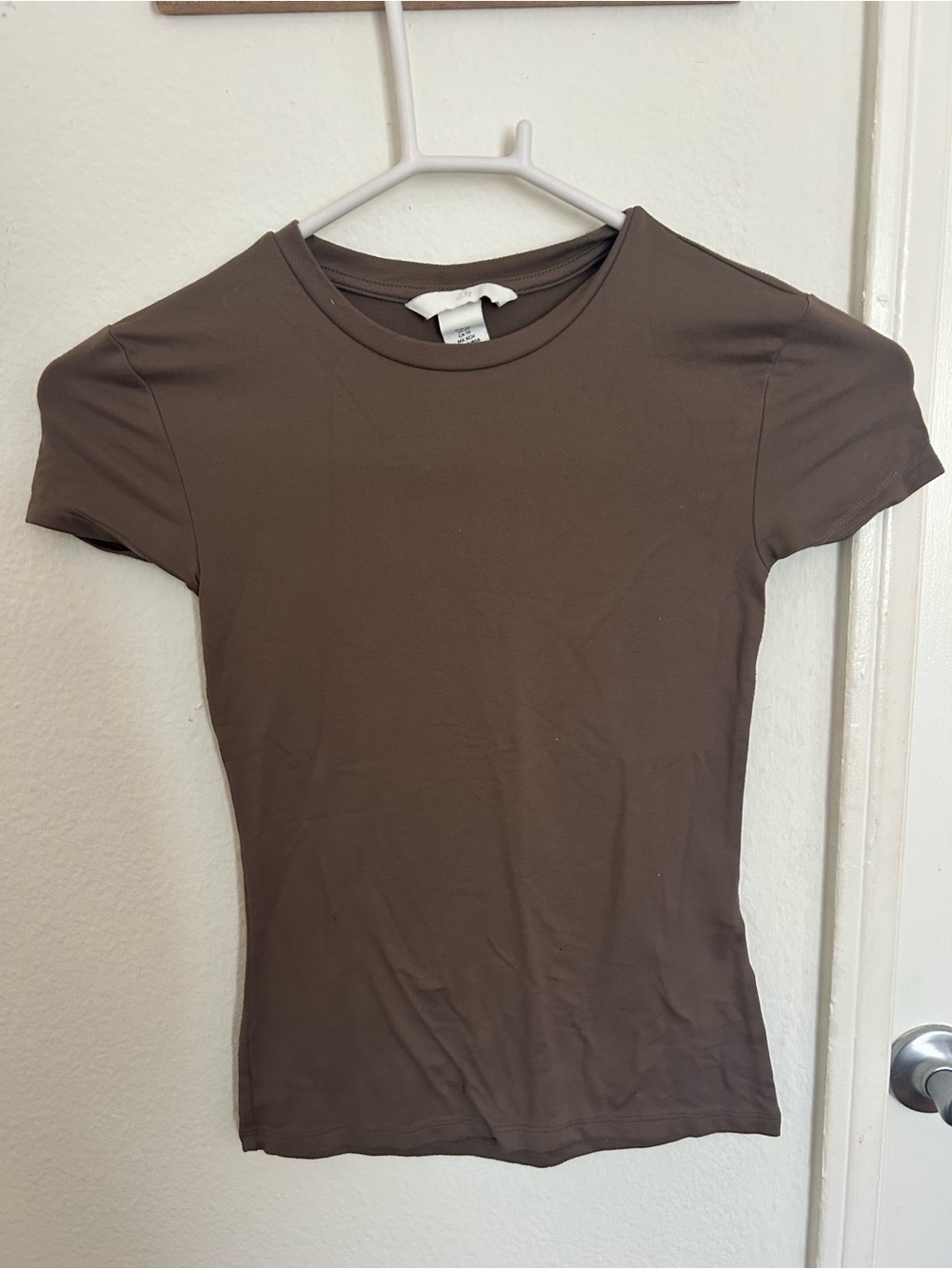 H&M Short Sleeve Crewneck Top - Brown